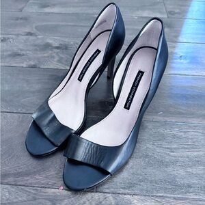 French Connection Elegant Black Peep-Toe Heels